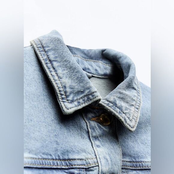 ZARA FITTED Z1975 DENIM JACKET - Picture 7 of 7